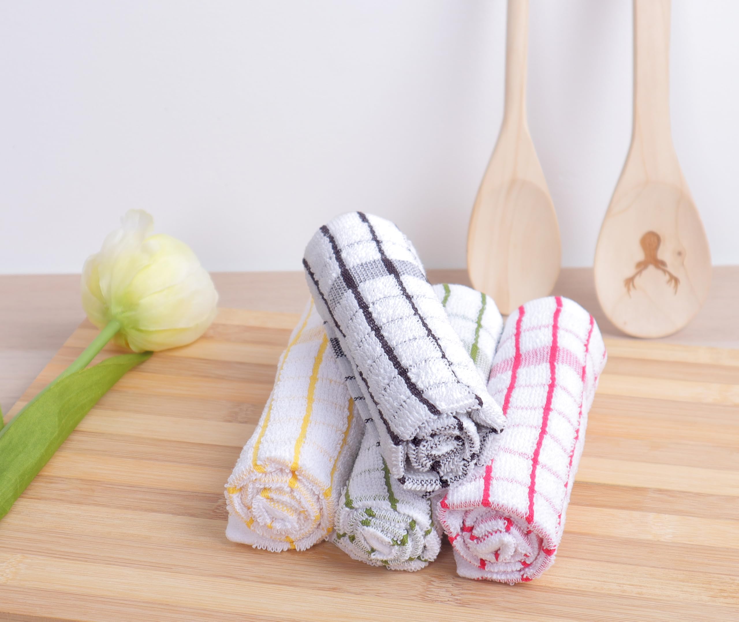 AMOUR INFINI dishcloths 8-pack absorbent for fast countertop drying and spills.