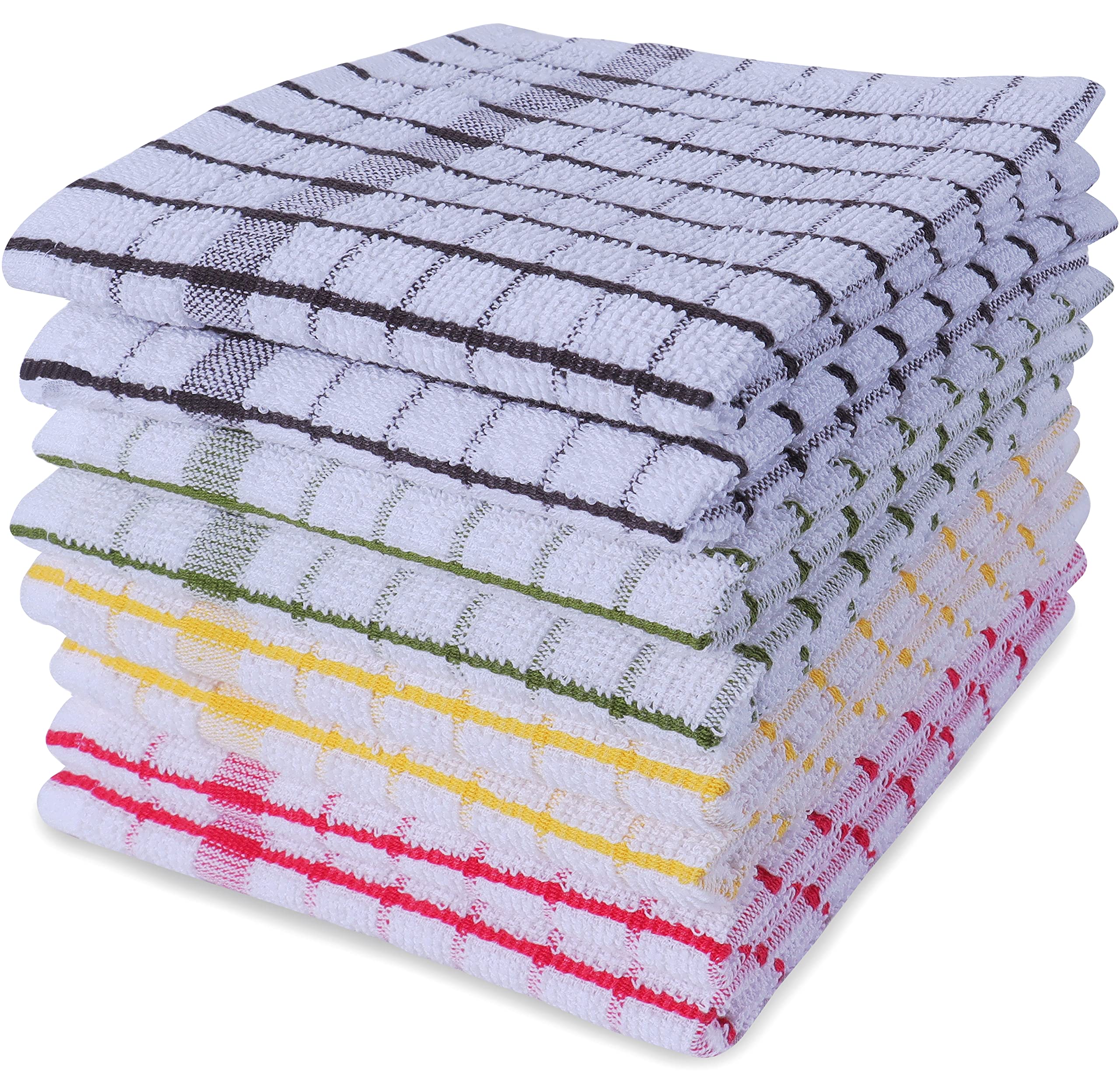 AMOUR INFINI dishcloths 8-pack in soft terry cotton for quick, gentle dish drying.
