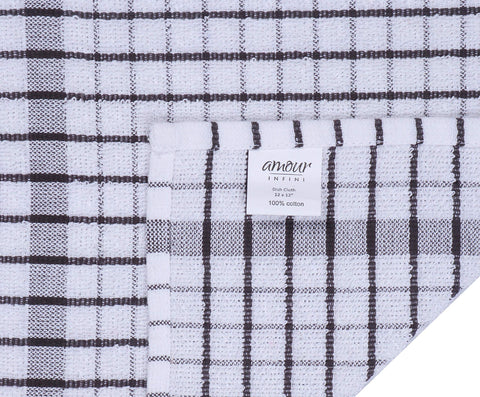 AMOUR INFINI dishcloths 12 by 12 size demonstrated for versatile kitchen tasks.