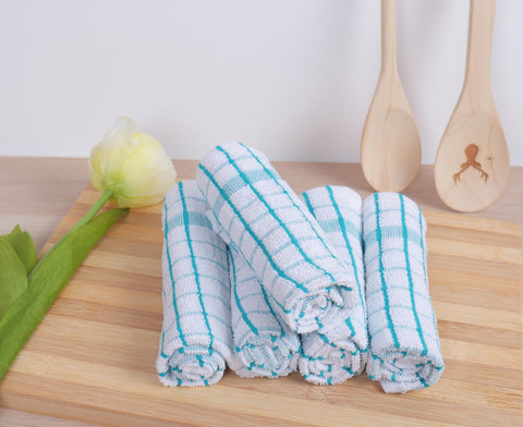 AMOUR INFINI dishcloth teal, ideal for wiping spills and tidying counters.