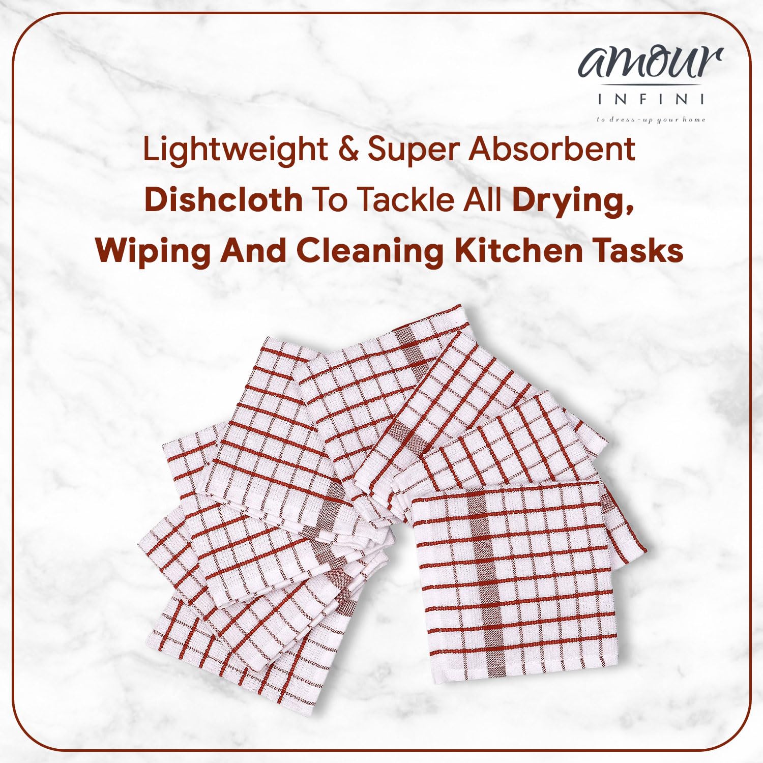 AMOUR INFINI dishcloths suitable for everyday kitchen cleaning and reuse.