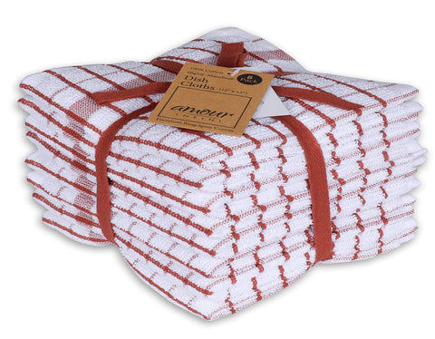 AMOUR INFINI dishcloths set8 in rust color for daily drying and gentle cleaning.