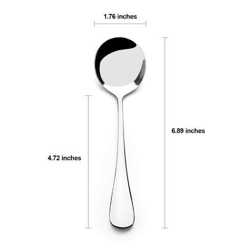 AmoVee soup spoon with modern functional end, comfortable grip for soups.