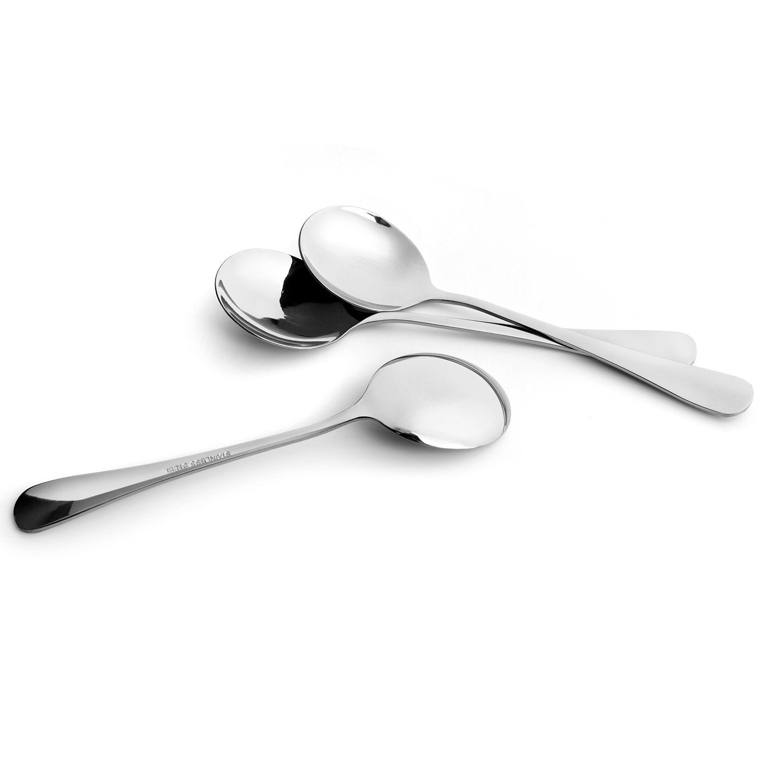 AmoVee soup spoon, sleek design and round bowl for refined dining.