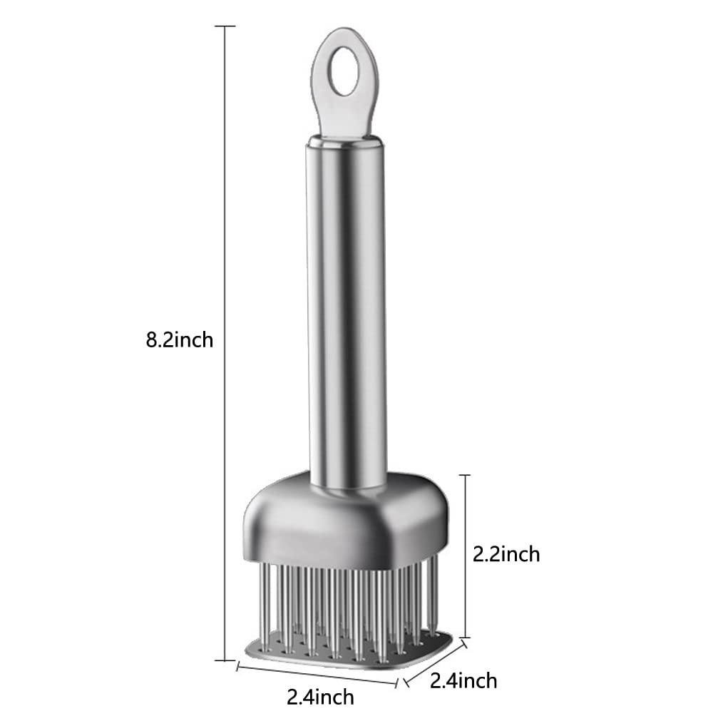 AMPSEVEN meat tenderizer in hand demonstrates comfortable grip and efficient spike action.