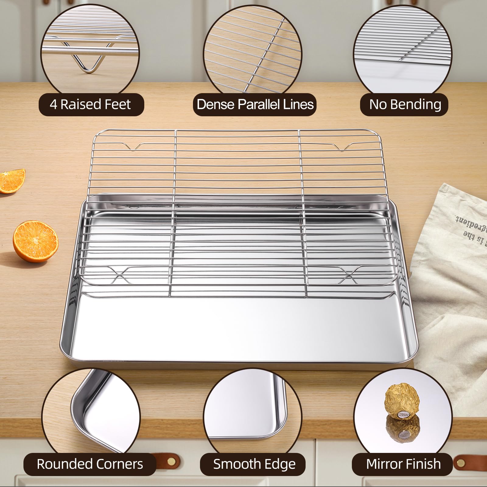 Amrules cooling racks with dense parallel lines promote airflow and drip prevention