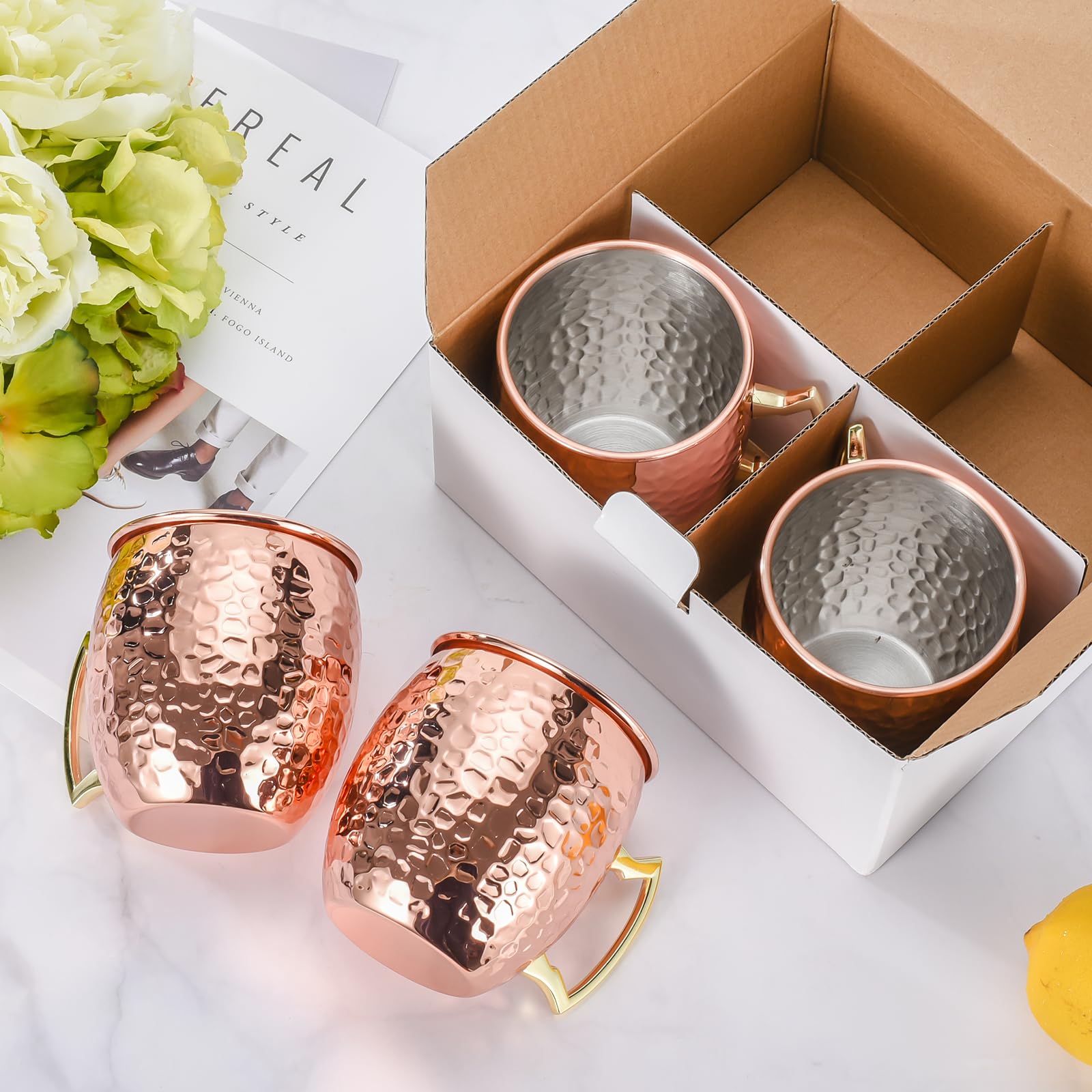 Amrules Moscow Mule Mug boxed packaging for gifting and shipping