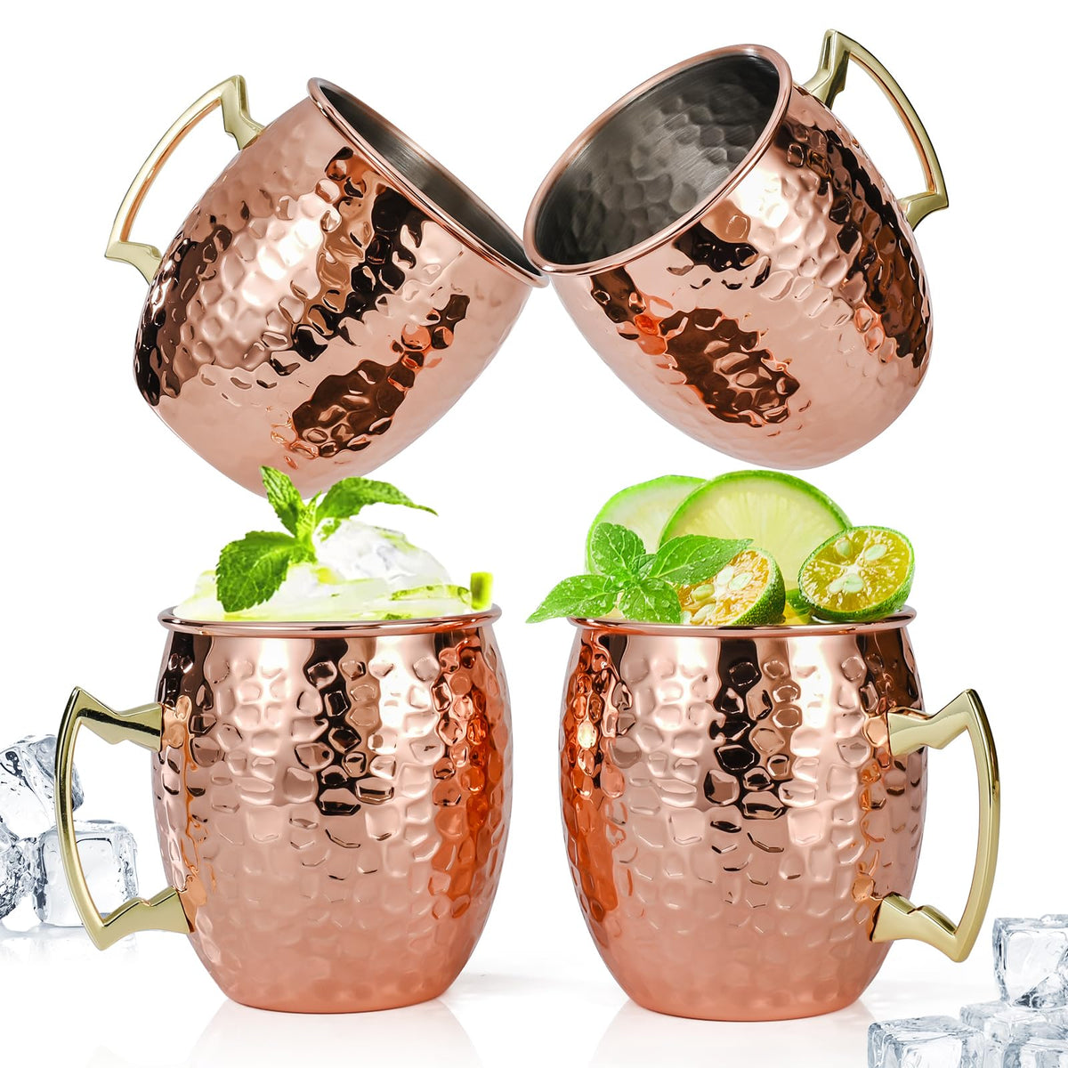 Amrules Moscow Mule Mug with hammered exterior for elegant presentation
