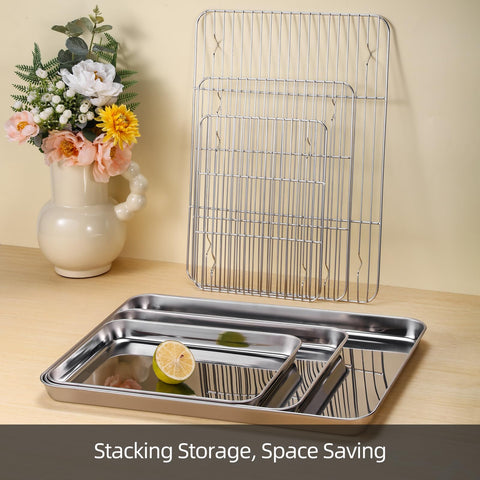 Amrules stackable trays save kitchen storage space