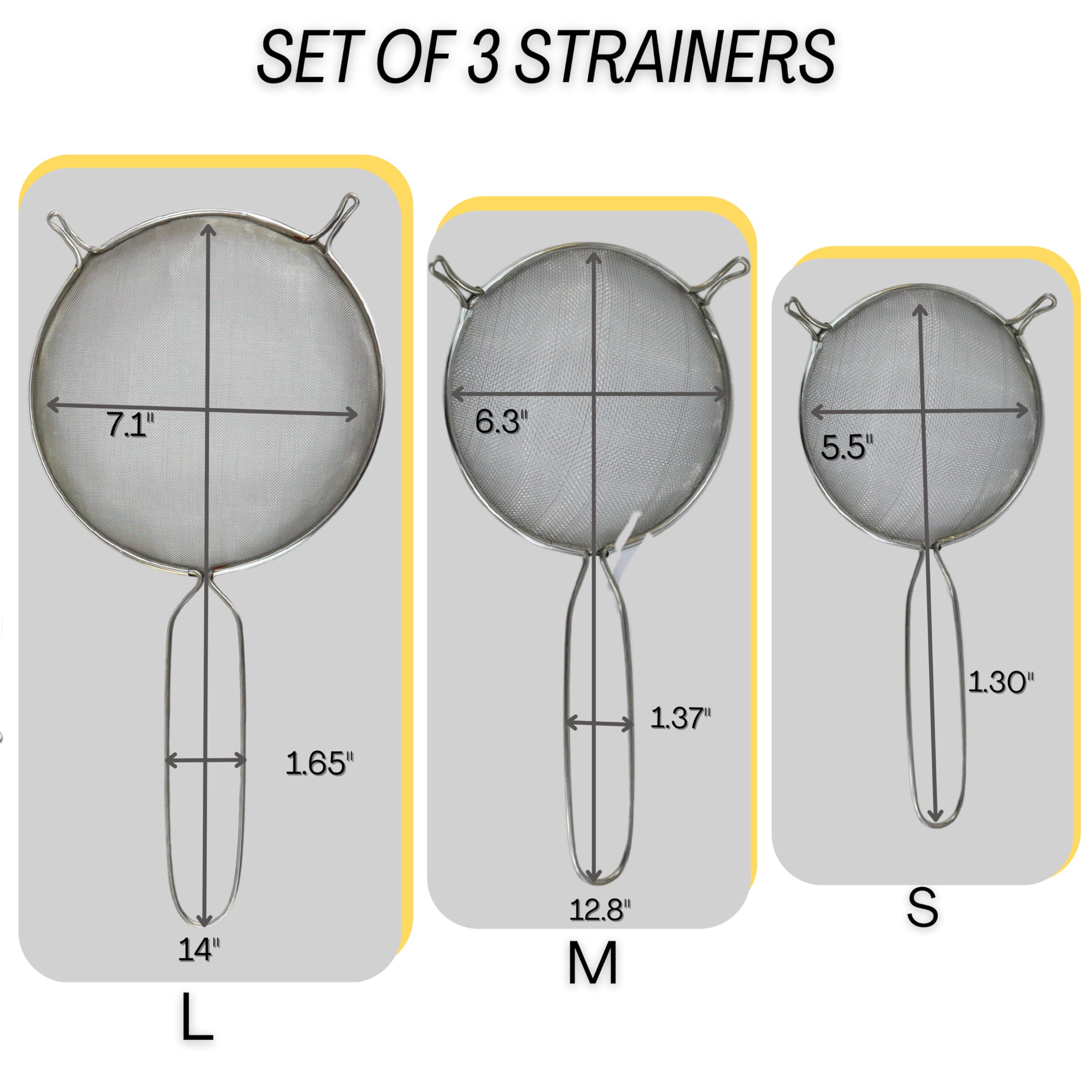 AMSE mesh strainers 6.3-inch open-mesh ideal for pasta and rinsing greens