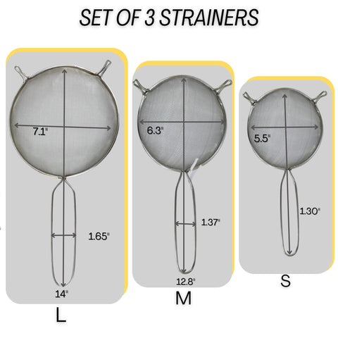 AMSE mesh strainers 6.3-inch open-mesh ideal for pasta and rinsing greens