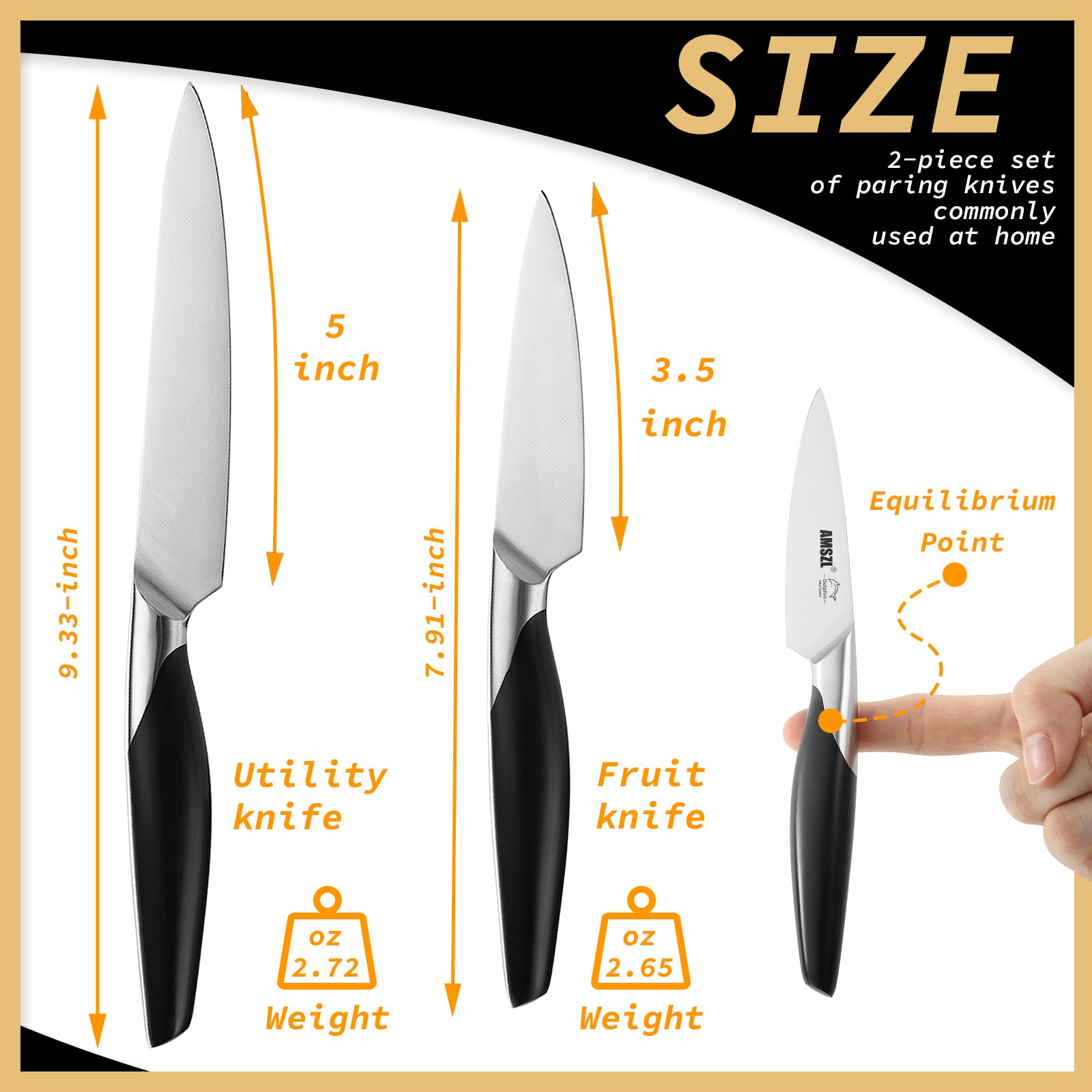 AMSZL German 1.4116 steel blade close-up showing durable edge for everyday prep