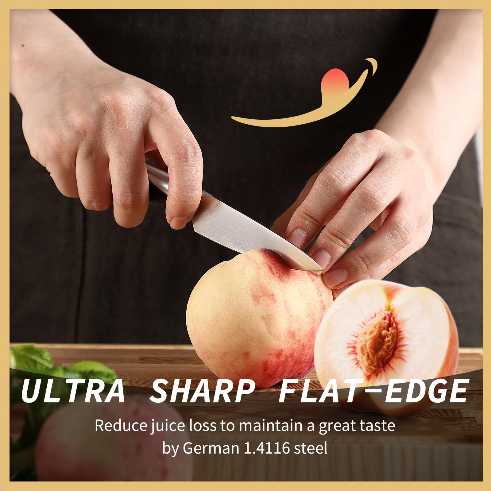 AMSZL pre-sharpened 15-degree edge ready for immediate peeling tasks
