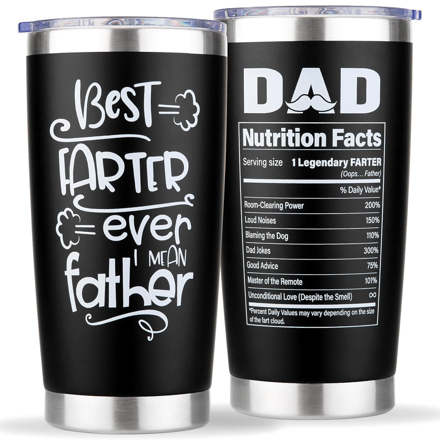 Amutta Best Dad Ever Cup front view, a humorous gift for Dad