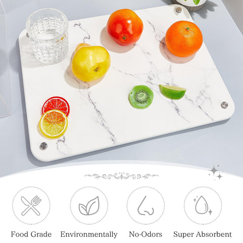 Amviner diatomaceous earth mat absorbing moisture efficiently.