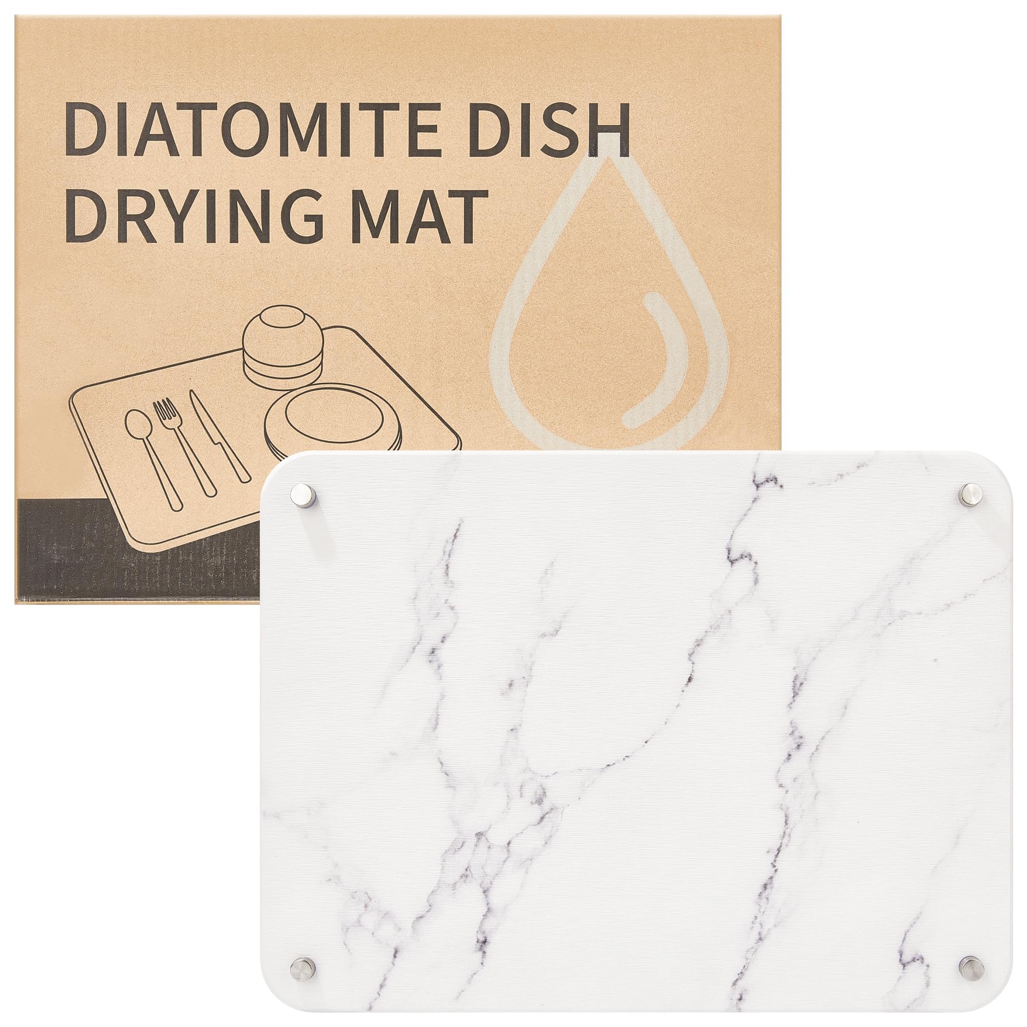 Amviner stone drying mat with quick-drying surface on a clean kitchen counter.