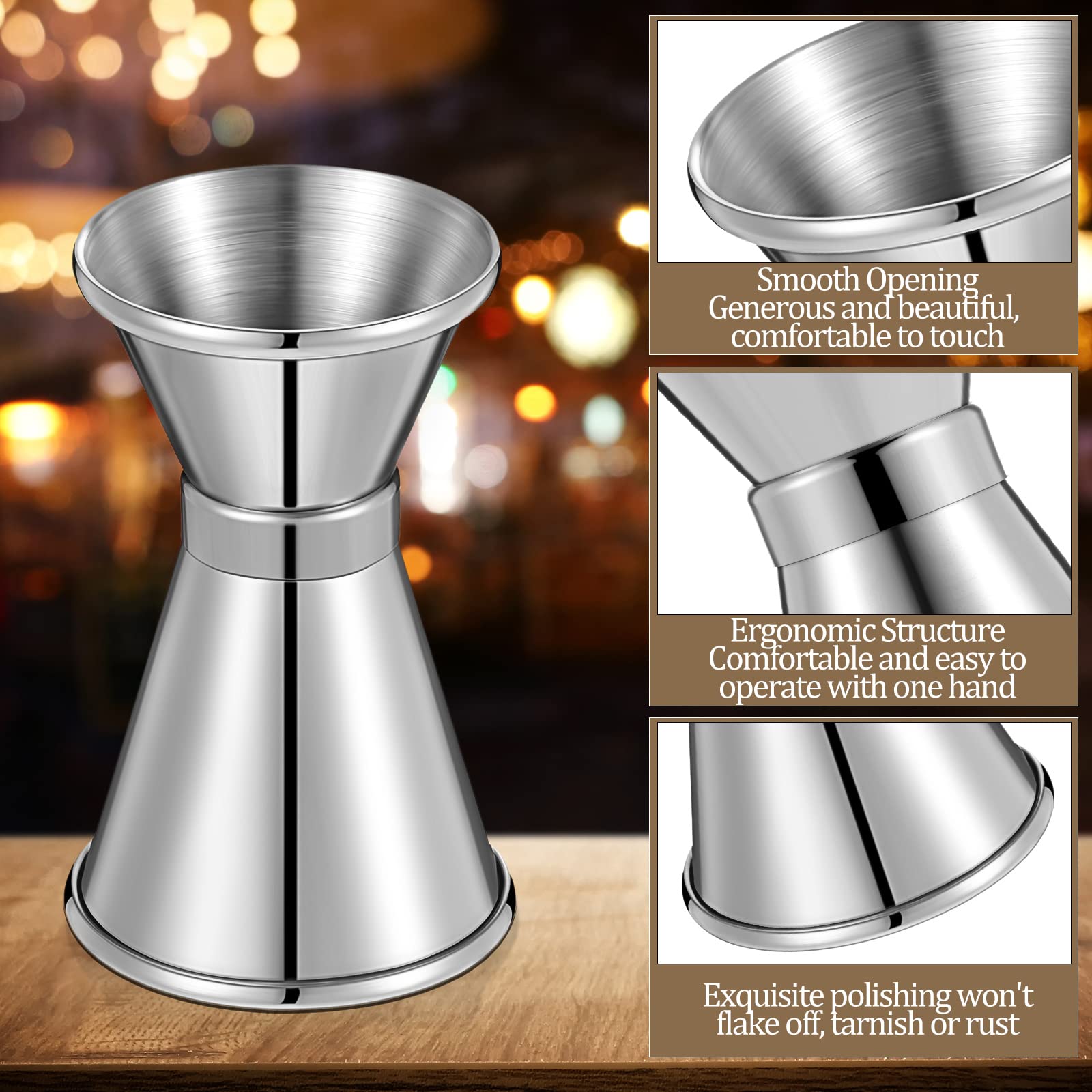 Amyhill one-oz and half-oz capacities support accurate drinks