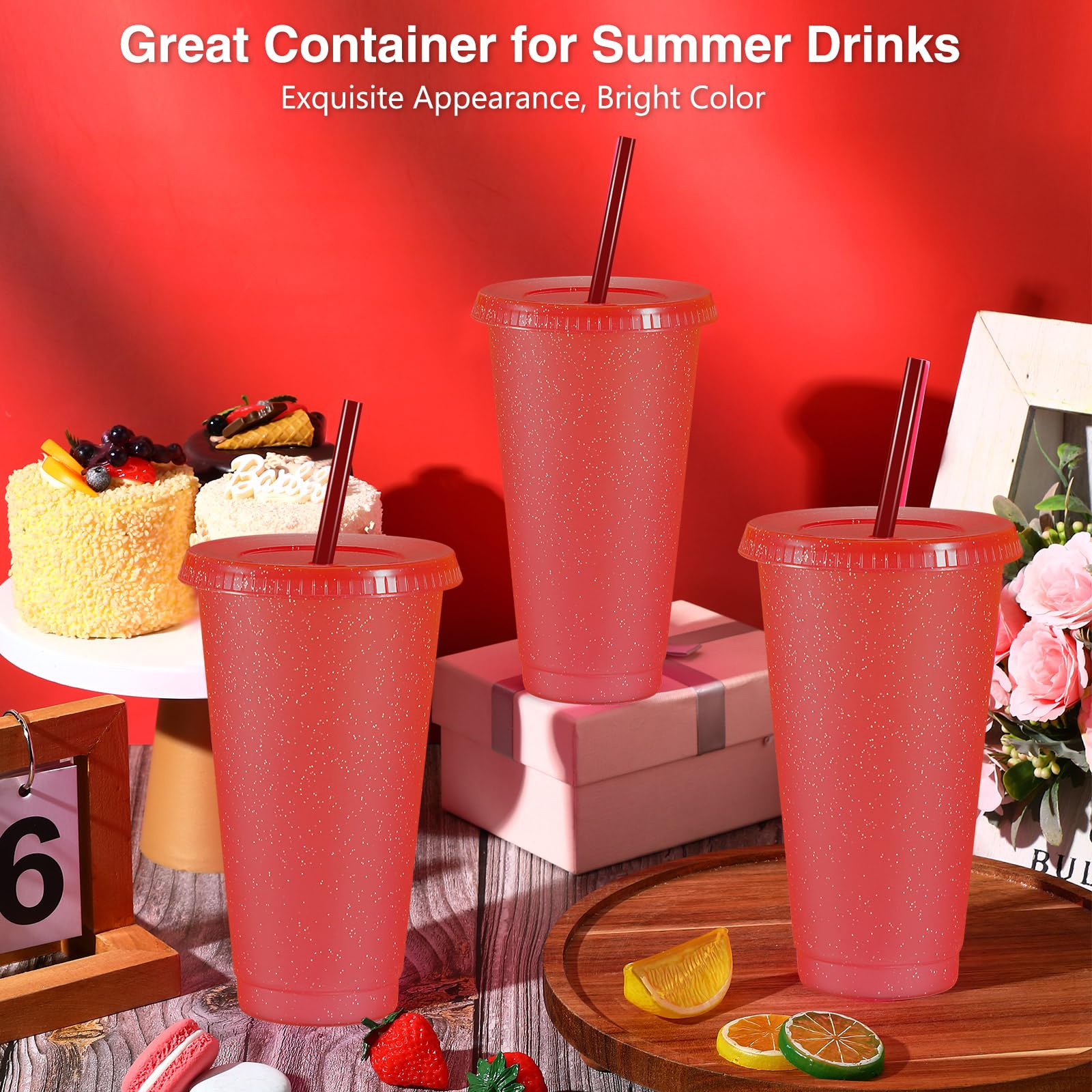 Amyhill leak-proof glitter tumbler with secure lid and straw, party-friendly.