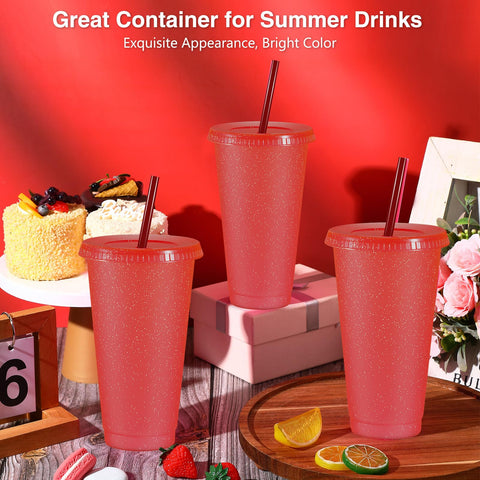 Amyhill leak-proof glitter tumbler with secure lid and straw, party-friendly.