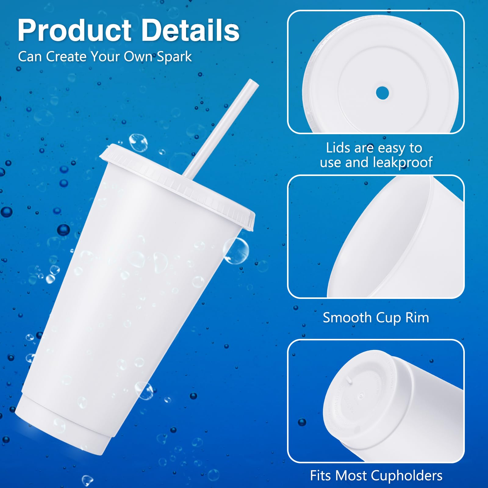 Amyhill 24oz leak-proof lid and straw tumbler ideal for travel.