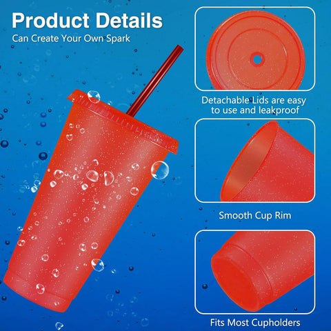 Amyhill travel mug for smoothies and juice, red glitter finish.