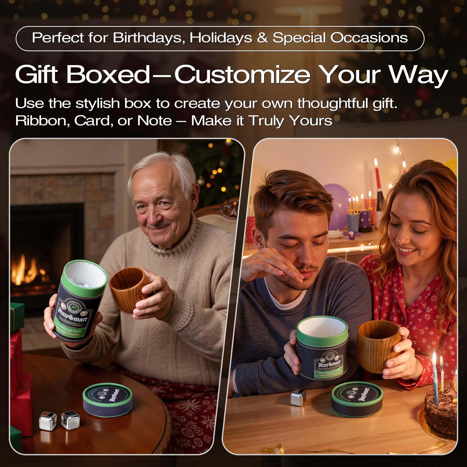 Amysmart durable wooden cup resists condensation during use