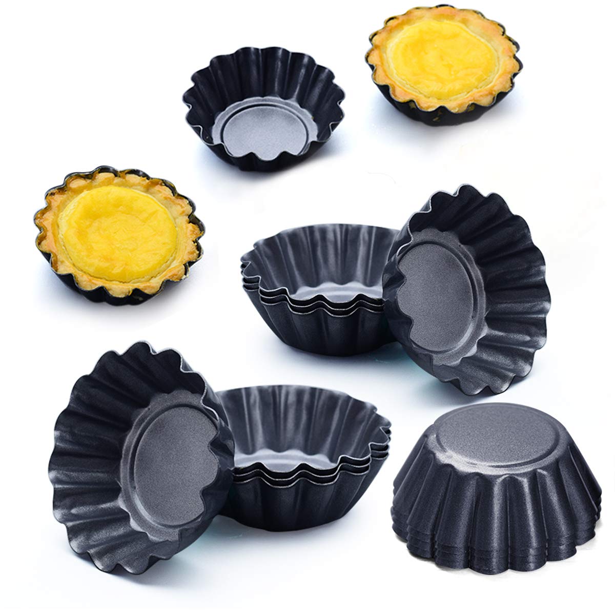 Amytalk egg tart mold 12-pack for quick, even-baked mini tarts.