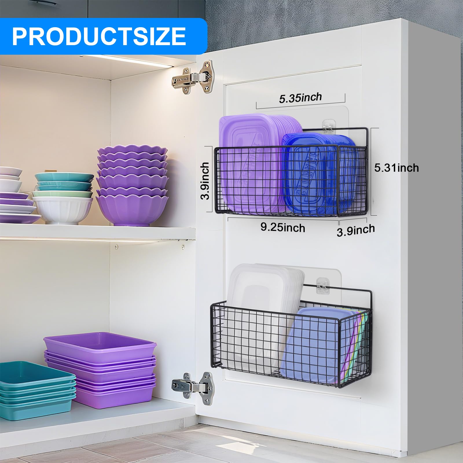 AMZABBY large inside-cabinet lid organizer keeps container lids neatly upright