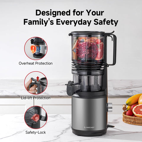 AMZCHEF fully detachable parts simplify thorough cleaning after use.