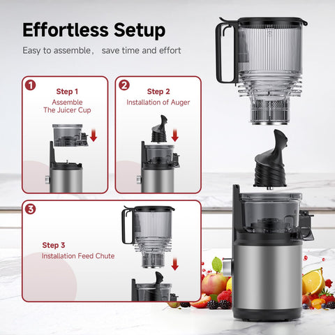 AMZCHEF stainless steel body resists stains for a clean look.
