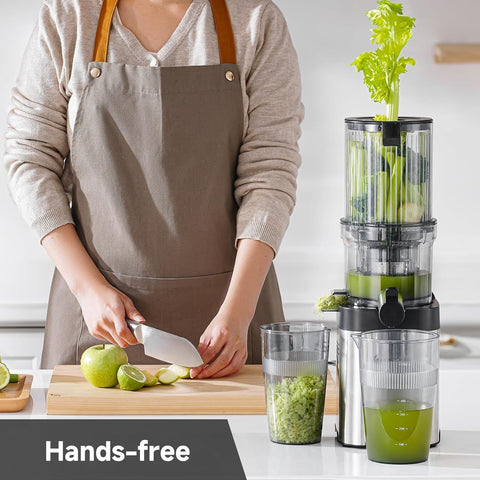 AMZCHEF double strainers ensure clean juice with minimal pomace.