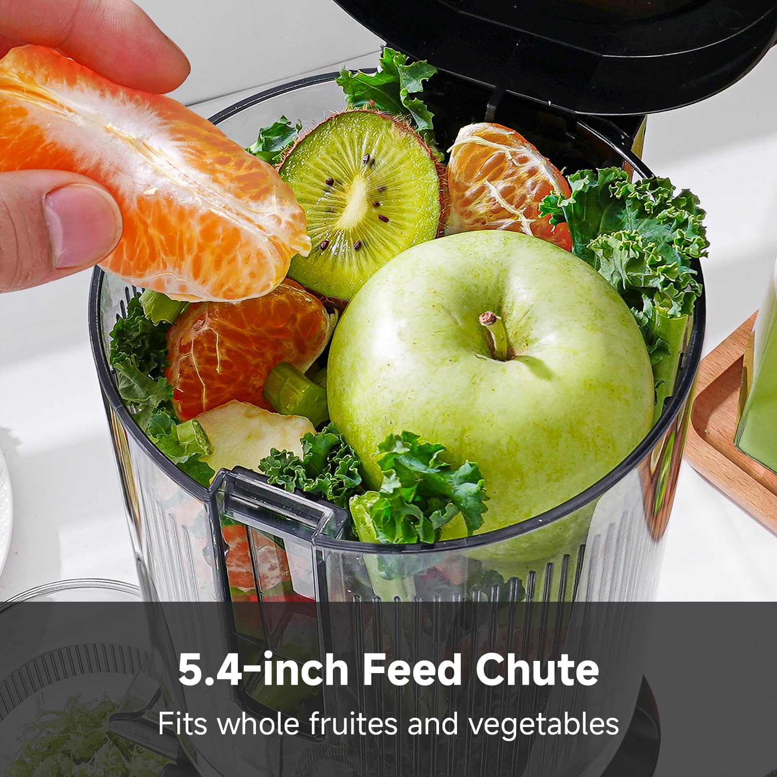 AMZCHEF juicer safety lock ensures safe operation for family use.