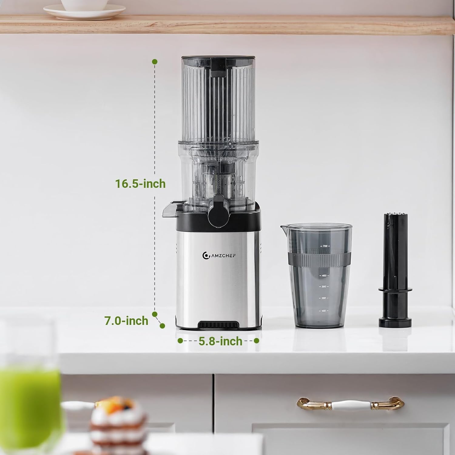 AMZCHEF stainless steel shell promises durability and easy cleaning.