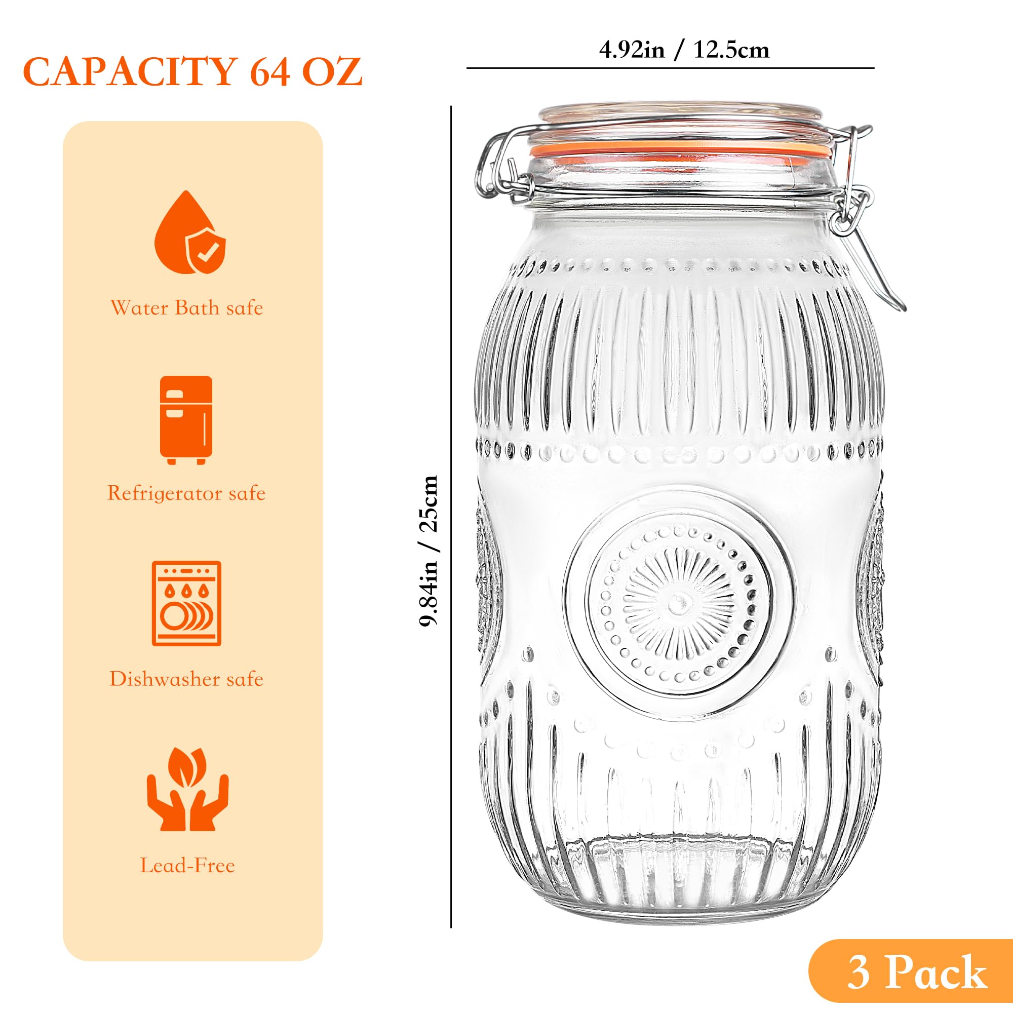 Amzcku airtight hinged lid jar keeps dry goods fresh and spill-free.