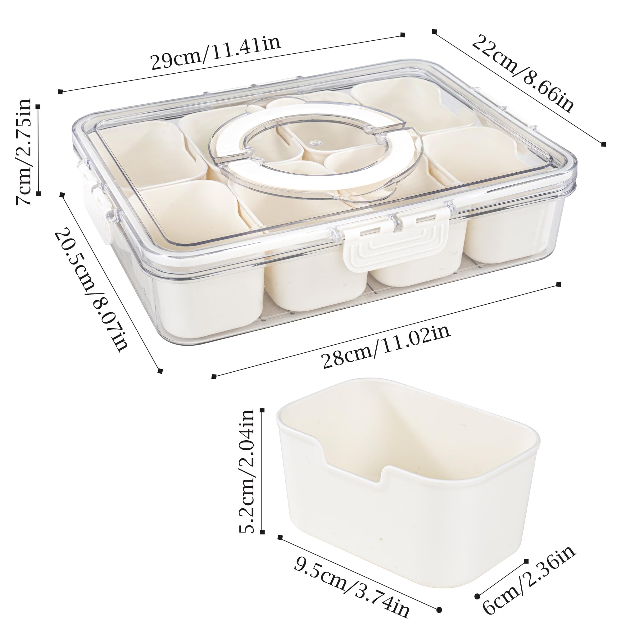 Amzcku charcuterie tray in clear design for easy ingredient visibility at gatherings.