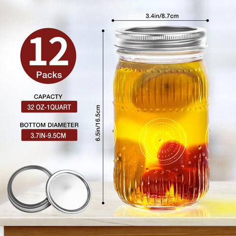 Amzcku jar with fluted design adds vintage charm to table settings.