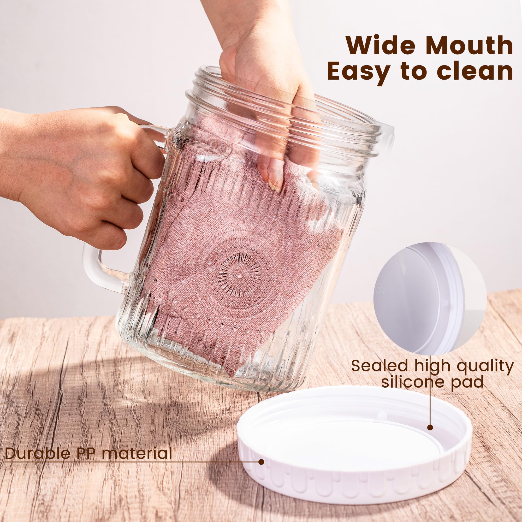 Amzcku glass canister with handle for easy transport and DIY projects.