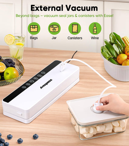 Amzpass vacuum sealer external hose for jars shows versatile container sealing.