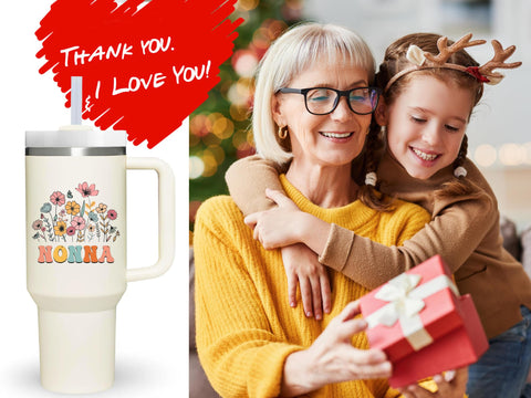 AMZUShome gift-ready tumbler, perfect for Nonna from grandchildren.