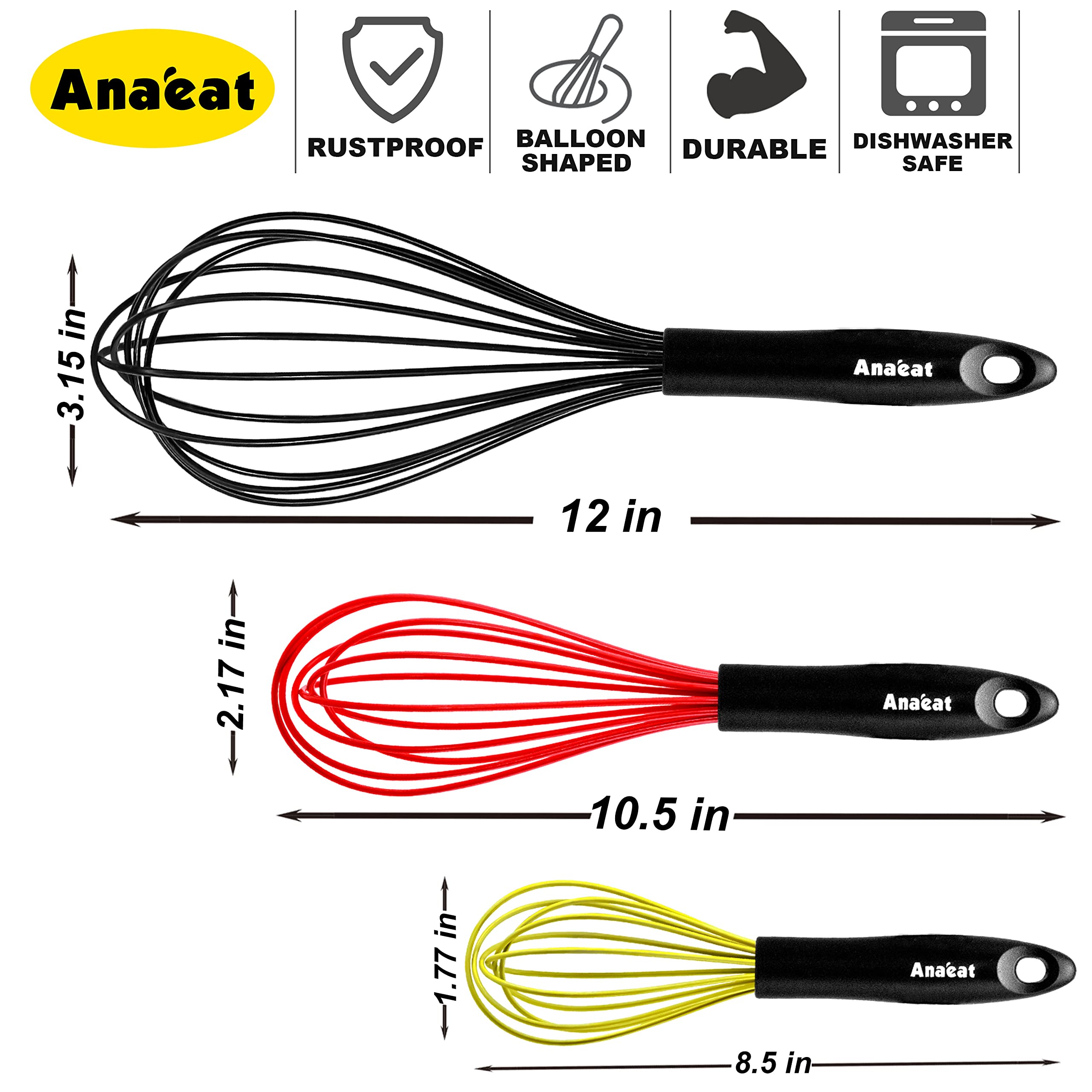 Anaeat multicolor design adds personality to your kitchen tools.
