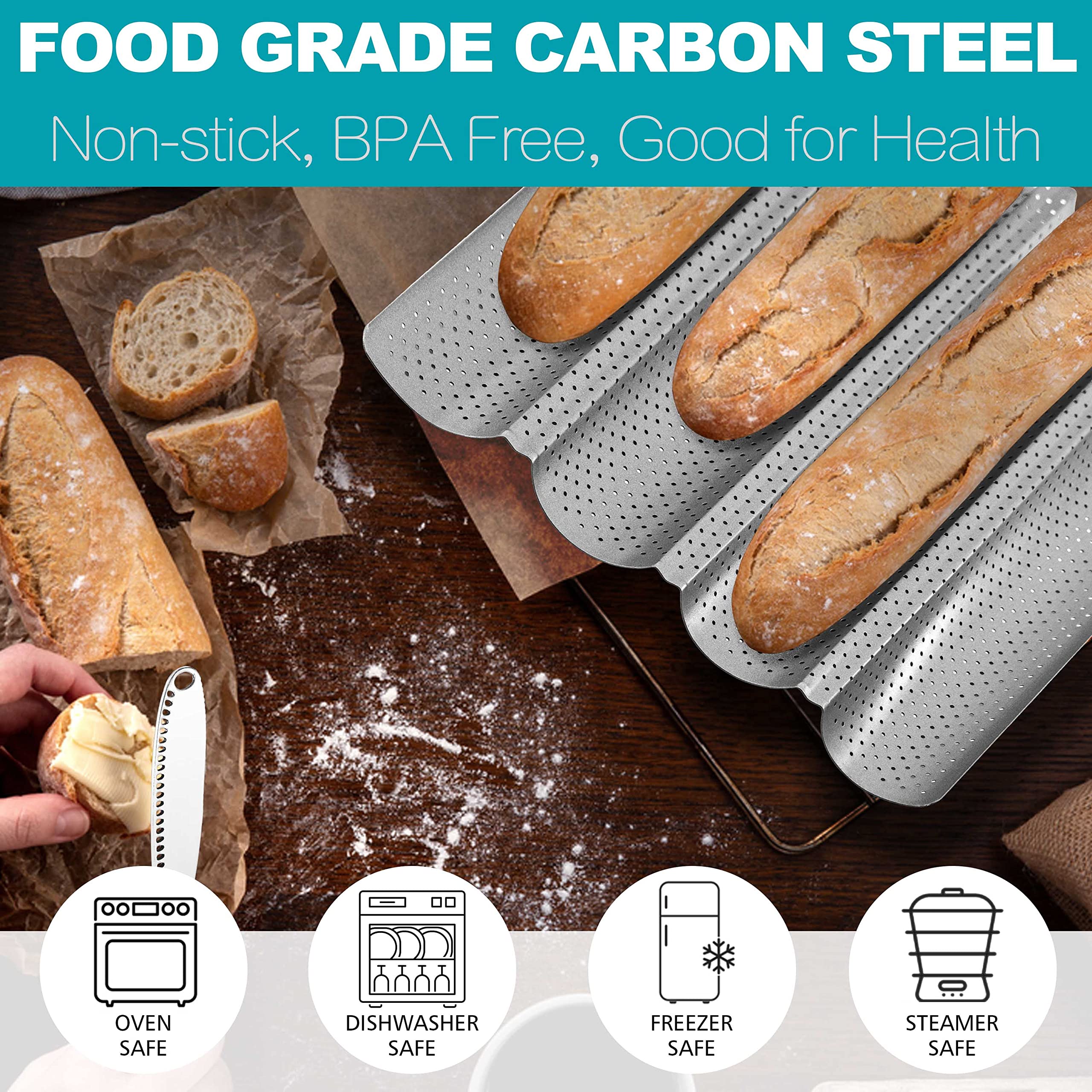 Anaeat nonstick coating for easy release and quick cleanup.
