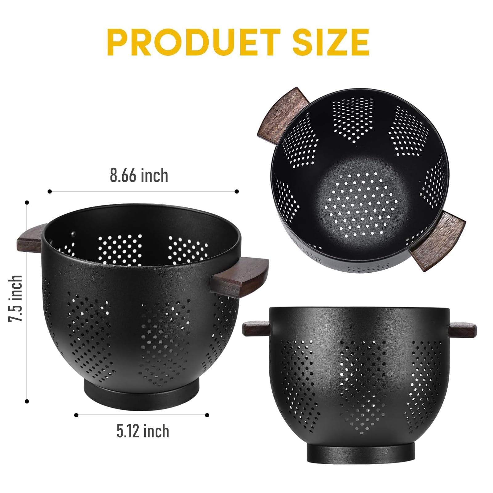 ANABIUP 5.8 Qt large colander ideal for pasta and vegetables.