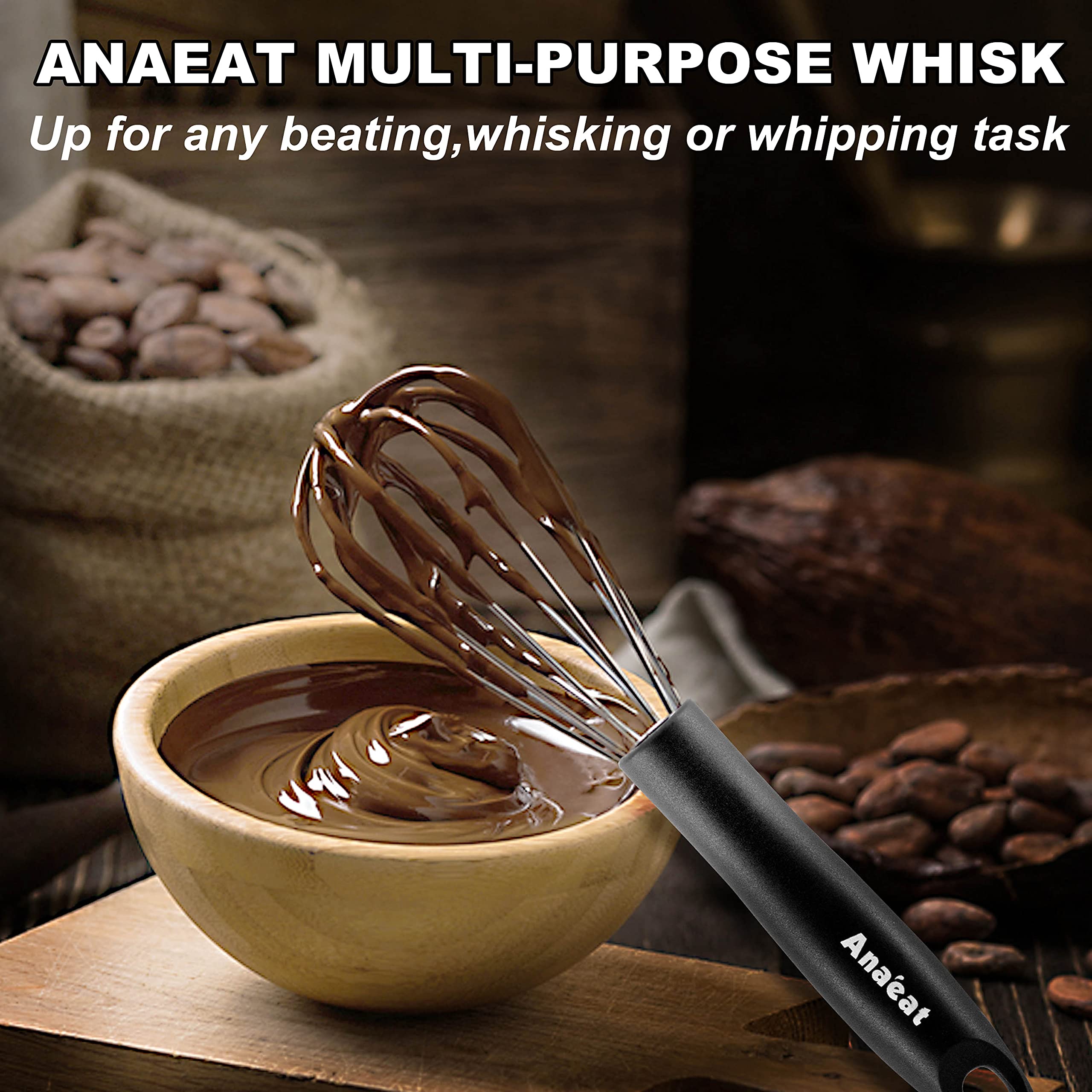 Anaeat balloon whisks in 9, 11, and 12 inches ideal for large bowls