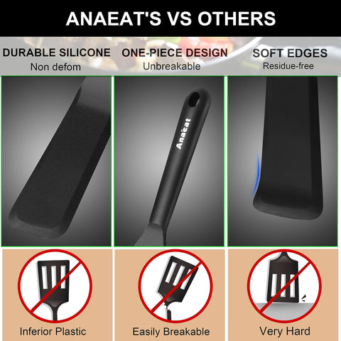 Anaeat BPA-free silicone spatula, durable tool for mixing, flipping, and baking tasks.