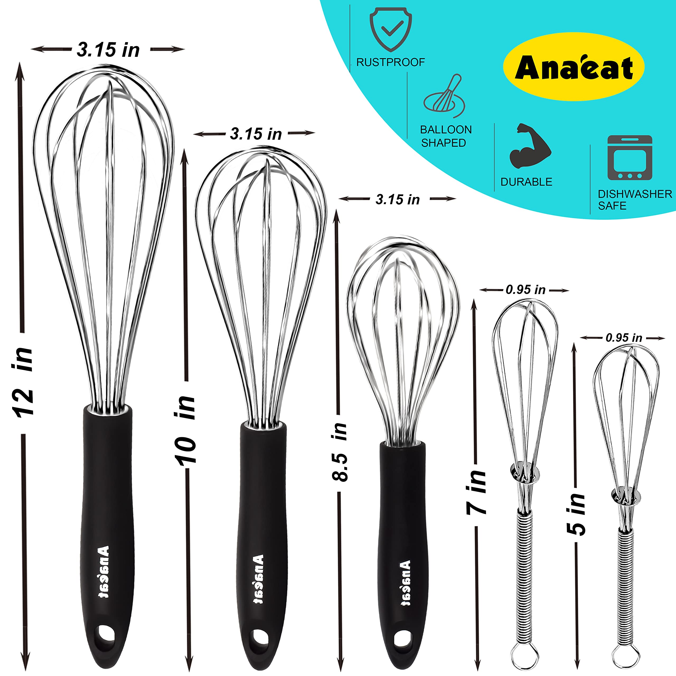 Anaeat stainless steel design is BPA-free and dishwasher safe for easy cleanup