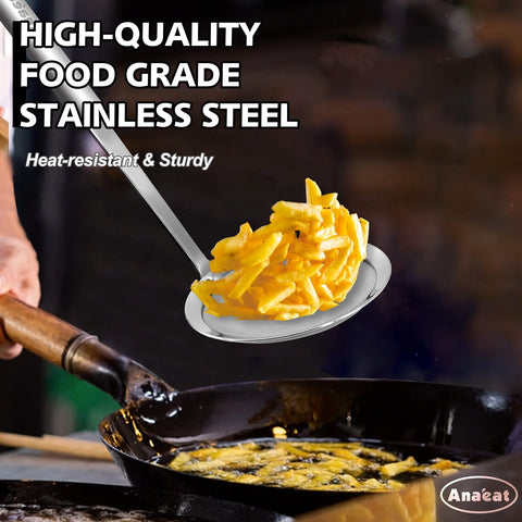 Anaeat fat skimmer spoon 4-7 inch long handle reduces splashes