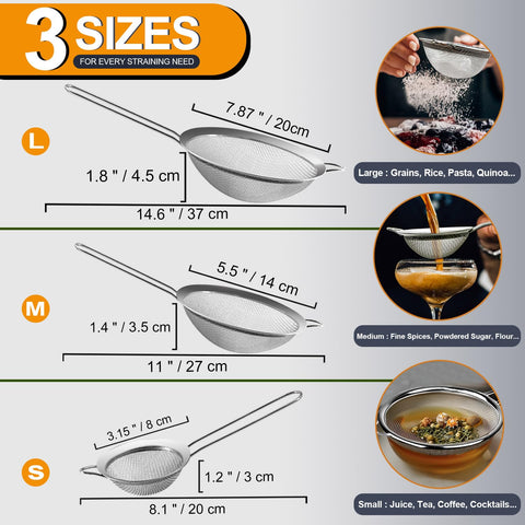 Anaeat 5.5-inch strainer handles mid-size bowls for rice and pasta prep.
