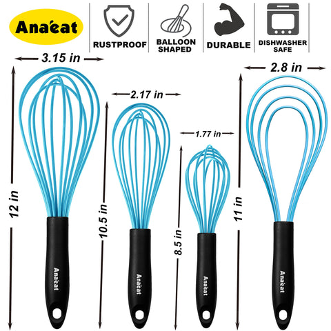 Anaeat heat-resistant silicone whisk endures up to 450°F