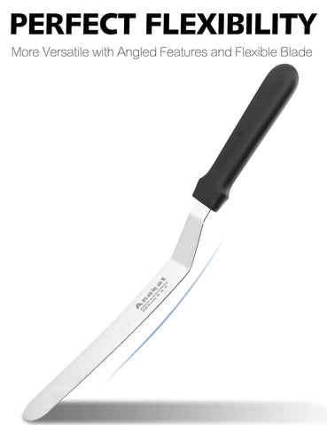 Anaeat icing spatula 10-inch angled blade for broad smooth finish on tall cakes