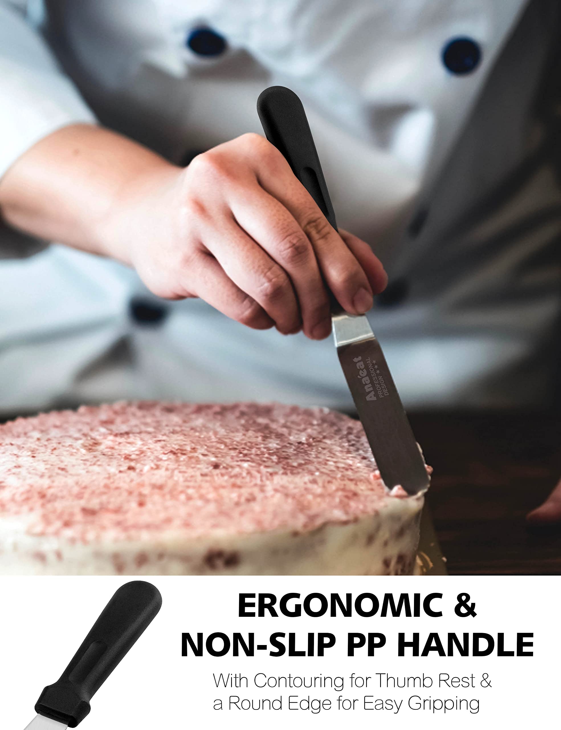 Anaeat icing spatula 8-inch angled blade enables even layers on medium cakes